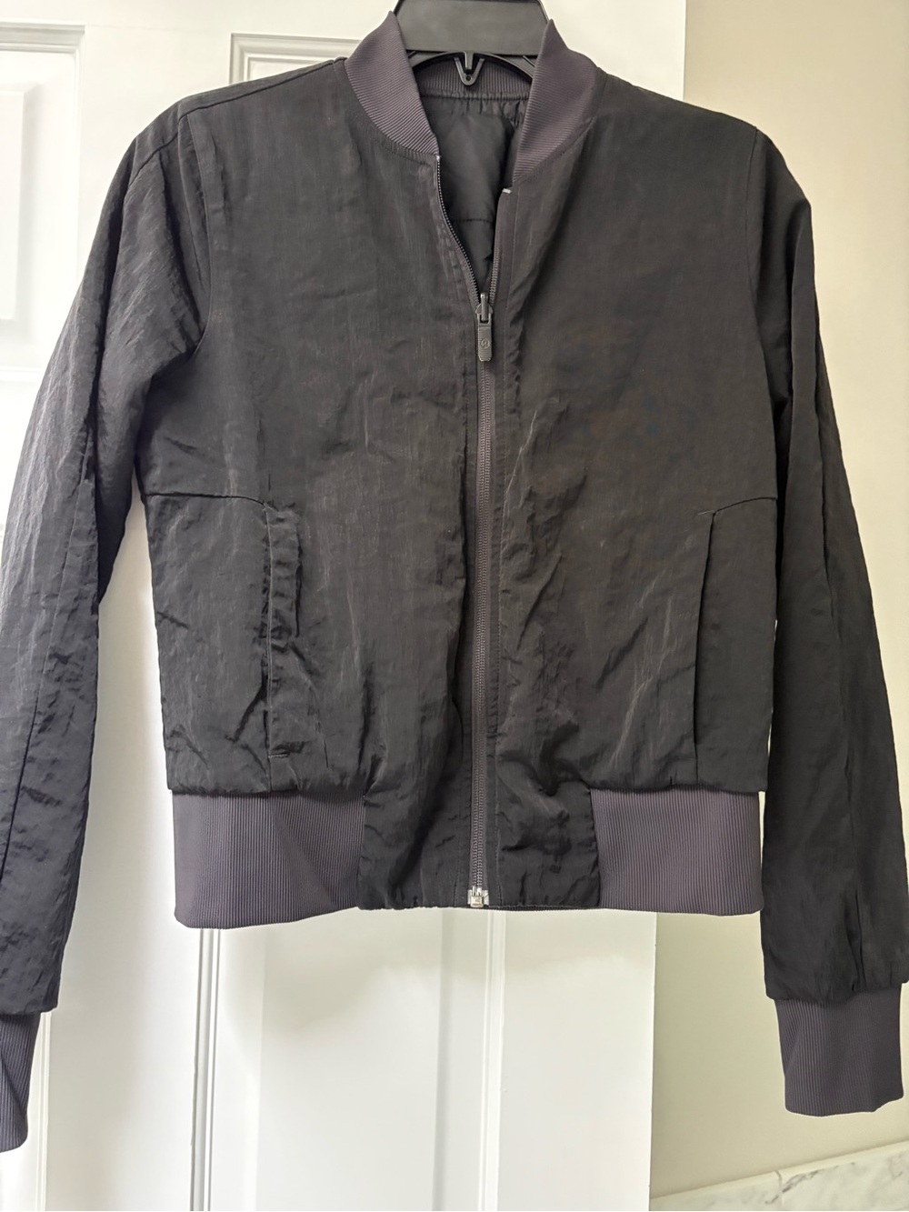 Lululemon Black Bomber Jacket - Classic Lightweight Zip-Up